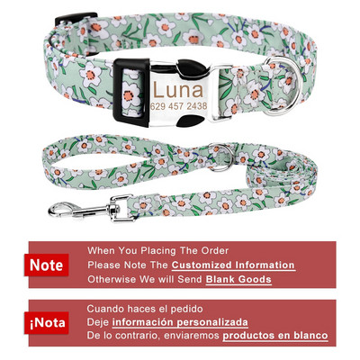 Zgarda personalizata pentru caini de talie medie medie cu catarama metalica gravata cu nume si numar de telefon - lesa draguta de lux disponibila