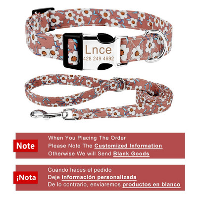 Zgarda personalizata pentru caini de talie medie medie cu catarama metalica gravata cu nume si numar de telefon - lesa draguta de lux disponibila