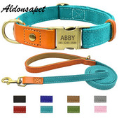 Προσωποποιημένο νάιλον κολάρο ονόματος σκύλου Προσαρμοσμένη χαραγμένη βαριά πόρπη από γνήσιο δέρμα σετ λουριών γιακά σκύλου για μικρό μεσαίο μεγάλο σκύλο
