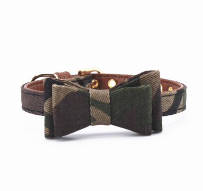 Kamuflaažist kassi kaelarihm koera kaelarihm kõigile kassidele ja väikestele keskmistele suurtele koertele koos Bowknot lemmiklooma kaelarihmaga P