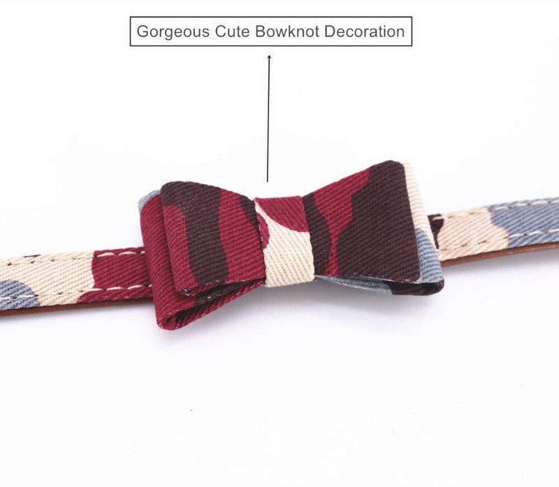 Kamuflaažist kassi kaelarihm koera kaelarihm kõigile kassidele ja väikestele keskmistele suurtele koertele koos Bowknot lemmiklooma kaelarihmaga P