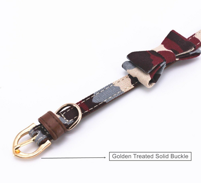 Kamuflaažist kassi kaelarihm koera kaelarihm kõigile kassidele ja väikestele keskmistele suurtele koertele koos Bowknot lemmiklooma kaelarihmaga P