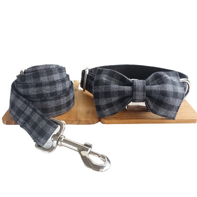 Αναπνεύσιμο ύφασμα γκρι πλέγμα σκυλιά Πολύχρωμα πανέμορφα γιακά κατοικίδιων ζώων Σχοινί έλξης Τόξο προσαρμοσμένο όνομα χαραγμένο πολλά είδη