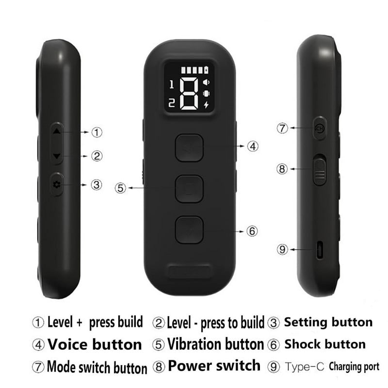 Επαναφορτιζόμενο τηλεχειριστήριο One-For Two Αδιάβροχο ηλεκτρικό ηλεκτρικό αντικραδασμικό σύστημα αναστολής κολάρου για σκύλους