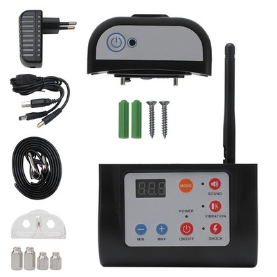 Sistem electric 2 în 1 de reținere pentru animale de companie pentru caine de companie Guler de antrenament fără fir pentru gard, impermeabil, reflectorizant, inofensiv