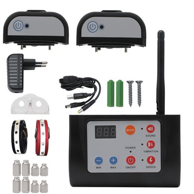 Sistem electric 2 în 1 de reținere pentru animale de companie pentru caine de companie Guler de antrenament fără fir pentru gard, impermeabil, reflectorizant, inofensiv