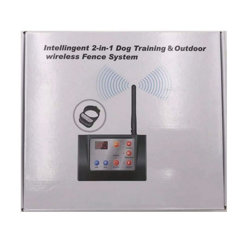Sistem electric 2 în 1 de reținere pentru animale de companie pentru caine de companie Guler de antrenament fără fir pentru gard, impermeabil, reflectorizant, inofensiv