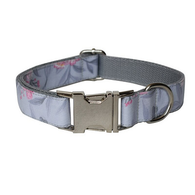 Flori violete Piont Câini Colorat Minunat Animal de companie Respirabil Guler de frânghie de tracțiune Arc Nume personalizat Gravare