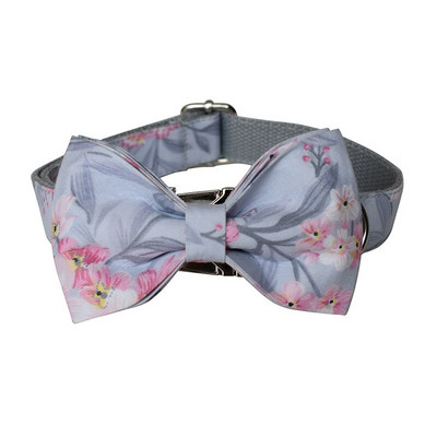 Flori violete Piont Câini Colorat Minunat Animal de companie Respirabil Guler de frânghie de tracțiune Arc Nume personalizat Gravare