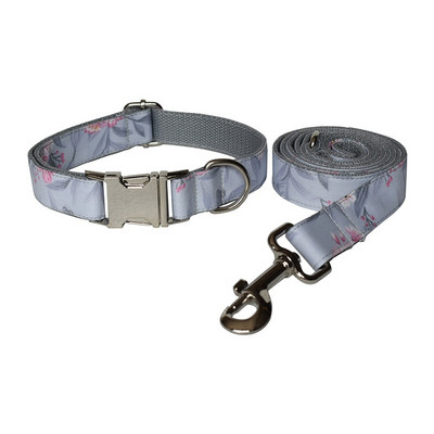 Flori violete Piont Câini Colorat Minunat Animal de companie Respirabil Guler de frânghie de tracțiune Arc Nume personalizat Gravare