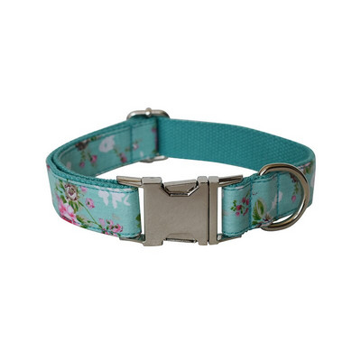 Flori violete Piont Câini Colorat Minunat Animal de companie Respirabil Guler de frânghie de tracțiune Arc Nume personalizat Gravare