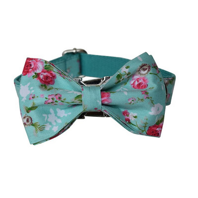 Flori violete Piont Câini Colorat Minunat Animal de companie Respirabil Guler de frânghie de tracțiune Arc Nume personalizat Gravare