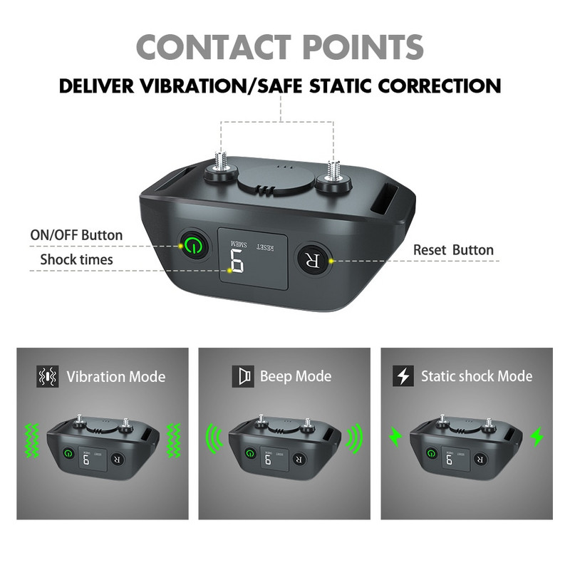 MASBRILL Ηλεκτρικό κολάρο εκπαίδευσης σκύλων IPX7 αδιάβροχο επαναφορτιζόμενο κολάρο κατοικίδιων ζώων αξεσουάρ για σκύλους