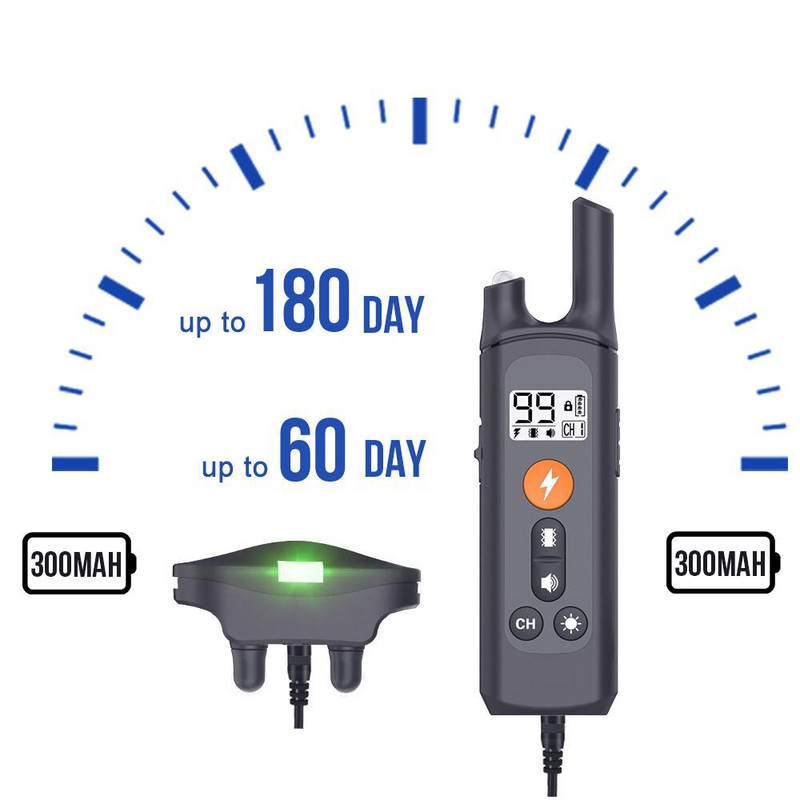 Kaugjuhtimispuldiga koerte šokikaelarihm, elektriline treeningkaelarihm koertele, laetav veekindel koerte treenimisrihm 3 režiimiga