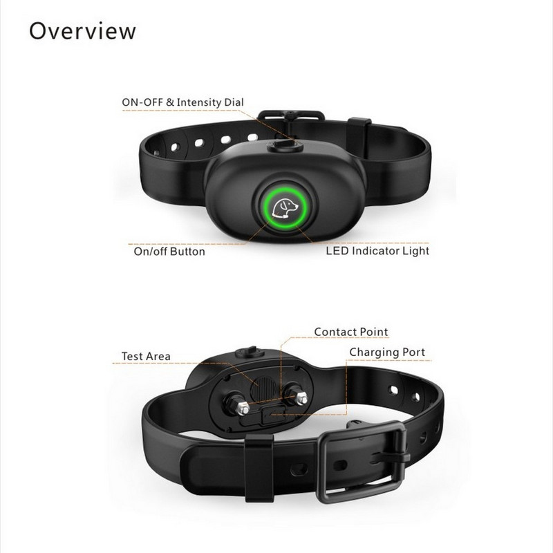 Ηλεκτρικό κολάρο ηλεκτρικό κολάρο αδιάβροχο κολάρο σκυλιών κατοικίδιων ζώων, επαναφορτιζόμενο κολάρο γαβγίσματος σκύλων