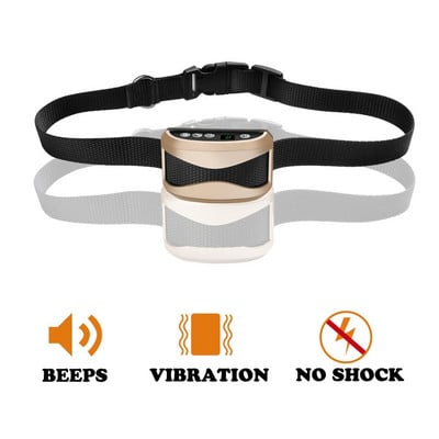 No Shock Dog Anti Bark Collar Αβλαβές Αδιάβροχο επαναφορτιζόμενο ήχο Δόνηση Εκπαίδευση σκυλιών για κατοικίδιο Περιλαίμιο Bark Stop