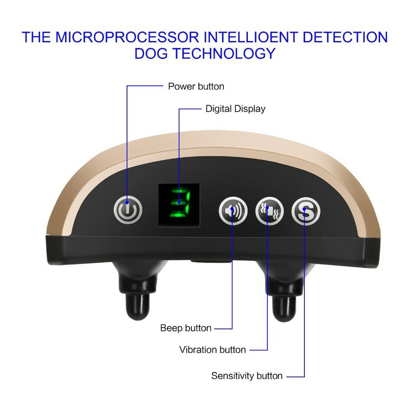 No Shock Dog Anti Bark Collar Αβλαβές Αδιάβροχο επαναφορτιζόμενο ήχο Δόνηση Εκπαίδευση σκυλιών για κατοικίδιο Περιλαίμιο Bark Stop