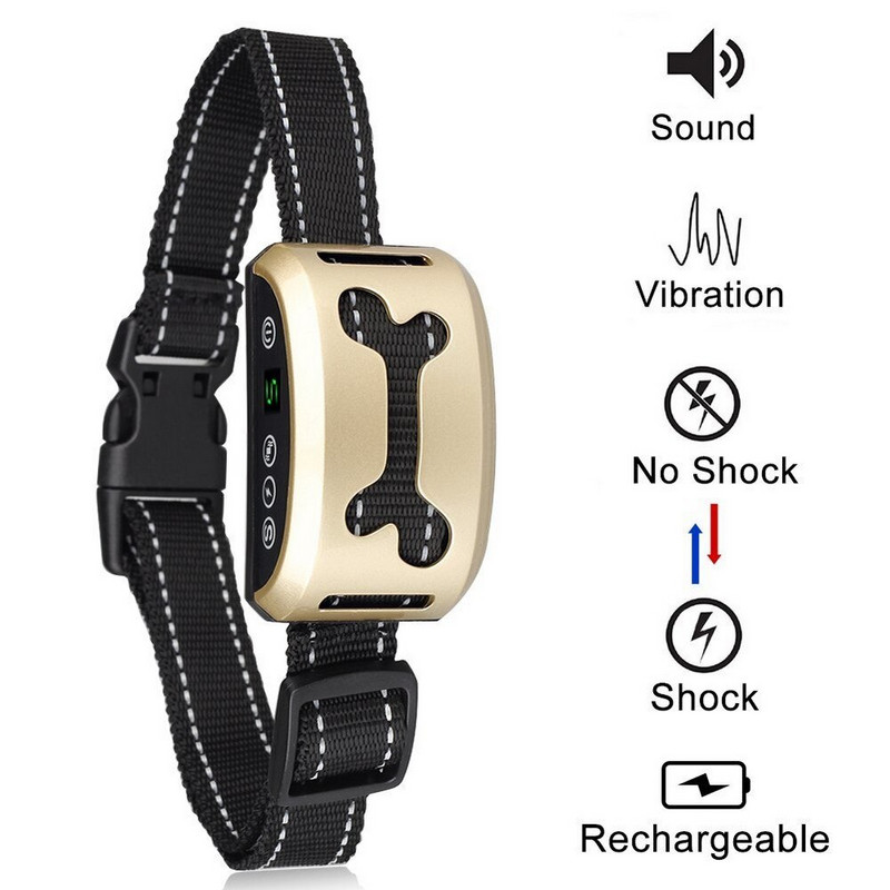 Κολάρο για σκύλους κατοικίδιων ζώων κατά του γαβγίσματος γιακά σκυλιών κατοικίδιων ζώων χωρίς γάβγισμα Αδιάβροχο επαναφορτιζόμενο κολάρο για εκπαίδευση κατοικίδιων ζώων