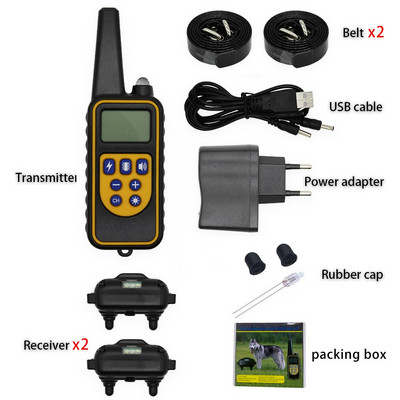 880 800M lemmikloomakoerte koolitus elektrišoki kaelarihm koertele IP7 sukeldumise veekindel kaugjuhtimispult koera seadme laadimise LCD ekraan
