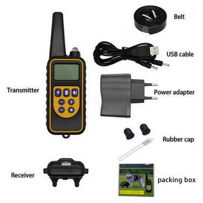 880 800M lemmikloomakoerte koolitus elektrišoki kaelarihm koertele IP7 sukeldumise veekindel kaugjuhtimispult koera seadme laadimise LCD ekraan