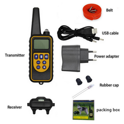 880 800M lemmikloomakoerte koolitus elektrišoki kaelarihm koertele IP7 sukeldumise veekindel kaugjuhtimispult koera seadme laadimise LCD ekraan