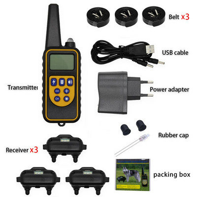 880 800M lemmikloomakoerte koolitus elektrišoki kaelarihm koertele IP7 sukeldumise veekindel kaugjuhtimispult koera seadme laadimise LCD ekraan