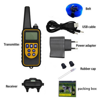 880 800M lemmikloomakoerte koolitus elektrišoki kaelarihm koertele IP7 sukeldumise veekindel kaugjuhtimispult koera seadme laadimise LCD ekraan