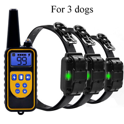 2500 Ft Koerte koolituskaelarihm lemmikloomade kaugvastuvõtja Laetav koera põrutusrihm haukumisvastane tööriist piiks vibratsioonišokk 3 režiimi