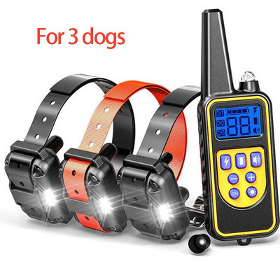 2500 Ft Koerte koolituskaelarihm lemmikloomade kaugvastuvõtja Laetav koera põrutusrihm haukumisvastane tööriist piiks vibratsioonišokk 3 režiimi