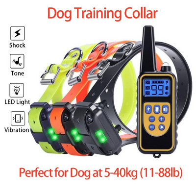 2500 Ft Koerte koolituskaelarihm lemmikloomade kaugvastuvõtja Laetav koera põrutusrihm haukumisvastane tööriist piiks vibratsioonišokk 3 režiimi