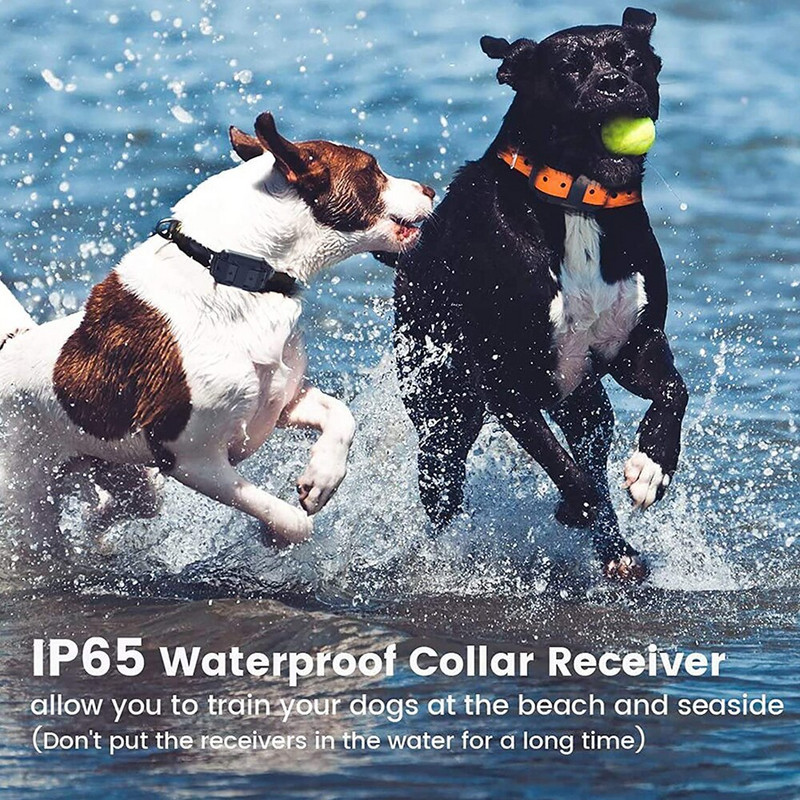 2500 Ft Koerte koolituskaelarihm lemmikloomade kaugvastuvõtja Laetav koera põrutusrihm haukumisvastane tööriist piiks vibratsioonišokk 3 režiimi
