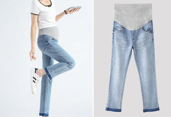 Γυναικείο τζιν με τσέπη για εγκύους