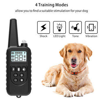 Електрически нашийник за обучение на кучета Дистанционно управление за домашни любимци Водоустойчиво акумулаторно с LCD дисплей за всички размери Шок Вибрационен звук
