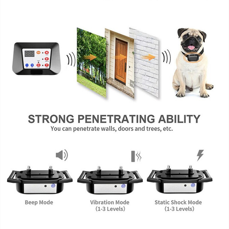 2 în 1 zgardă electrică fără fir pentru animale de companie pentru dresaj pentru câini zgarda reîncărcabilă impermeabilă pentru animale de companie 4 moduri de lucru