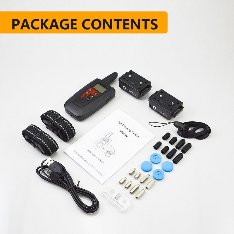 Zgardă electrică de dresaj pentru câini cu telecomandă Zgarda electrică de dresaj pentru câini de companie cu telecomandă Raza de acțiune de 1100 de metri, impermeabilă, reîncărcabilă