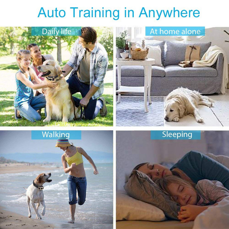 Κολάρο για σκύλους κατοικίδιων ζώων επαναφορτιζόμενο αδιάβροχο κολάρο εκπαίδευσης χωρίς γαβγίσματα μπιπ κραδασμοί κραδασμοί κατά του γαβγίσματος κολάρο Stop Pet