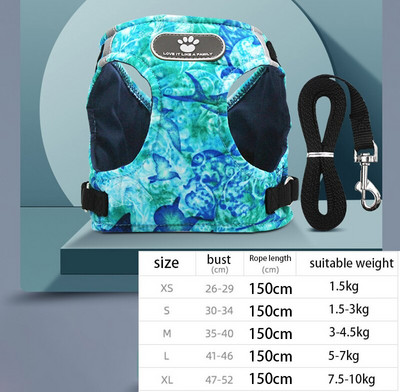 Lemmiklooma rinnarihma komplekt Kaelarihm koertele Aksessuaarid Koeravõrgust vest koerarakmed Kaelarihm Rihm Komplektid Veojõud Reguleeritav helkurrihm