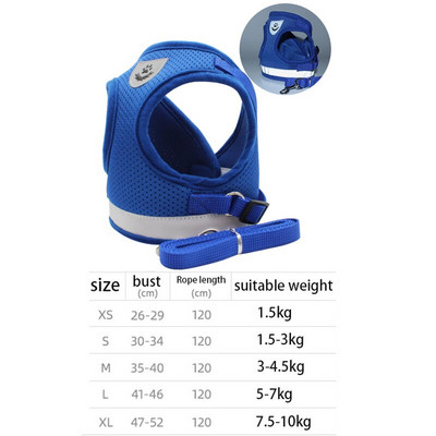 Lemmiklooma rinnarihma komplekt Kaelarihm koertele Aksessuaarid Koeravõrgust vest koerarakmed Kaelarihm Rihm Komplektid Veojõud Reguleeritav helkurrihm