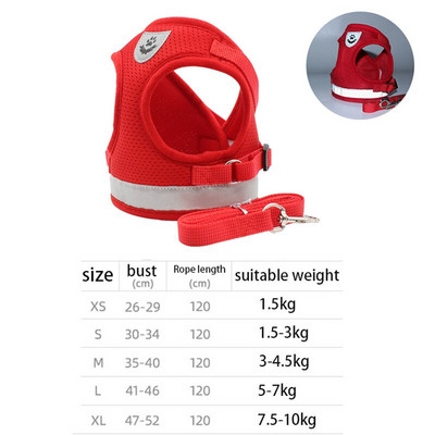 Lemmiklooma rinnarihma komplekt Kaelarihm koertele Aksessuaarid Koeravõrgust vest koerarakmed Kaelarihm Rihm Komplektid Veojõud Reguleeritav helkurrihm