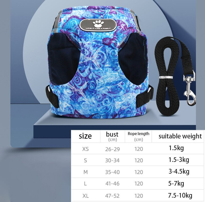 Lemmiklooma rinnarihma komplekt Kaelarihm koertele Aksessuaarid Koeravõrgust vest koerarakmed Kaelarihm Rihm Komplektid Veojõud Reguleeritav helkurrihm