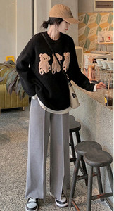 Casual ψηλόμεσο φούτερ με σκίσιμο