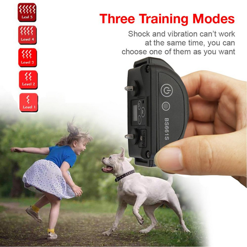 Tasuta kohaletoimetamine, salvestav hääl koera haukumise kaelarihm – 5-tasemeline staatilise põrutusega haukumiskontrolli kaelarihm, vihmakindel ja laetav BS661S