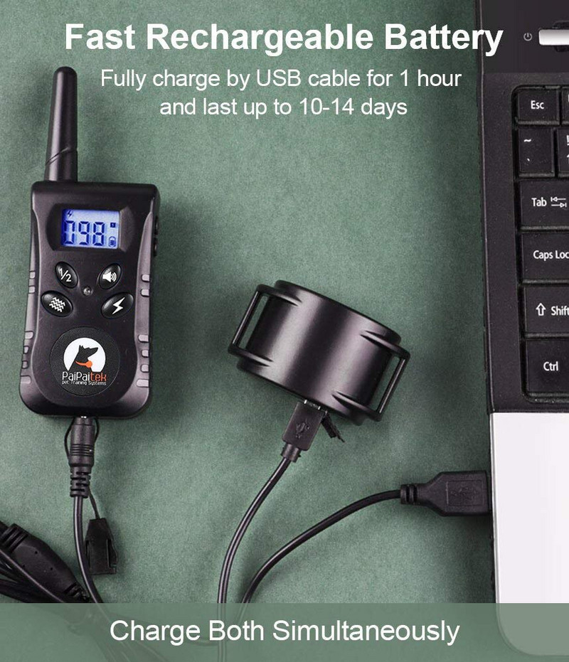 Paipaitek Koerte Treening Kaelarihm Elektriline Koerte Kaelarihm Kauglaetava ja Veekindla Koerte Haukumisvastase Kaelarihmaga S/M Koertele