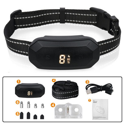 Guler anti-latrat pentru câini, accesoriu pentru zgarda de control pentru dresaj de câini, reîncărcabilă, impermeabilă, anti-latrat pentru câini.