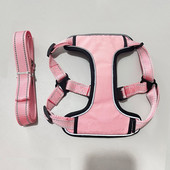Πολυτελές ρυθμιζόμενο SL γιλέκο κατοικίδιων για εξωτερικούς χώρους Μόδα ροζ κοριτσάκι λουρί για σκύλο με σετ λουριών