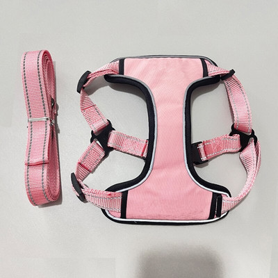 Πολυτελές ρυθμιζόμενο SL γιλέκο κατοικίδιων για εξωτερικούς χώρους Μόδα ροζ κοριτσάκι λουρί για σκύλο με σετ λουριών