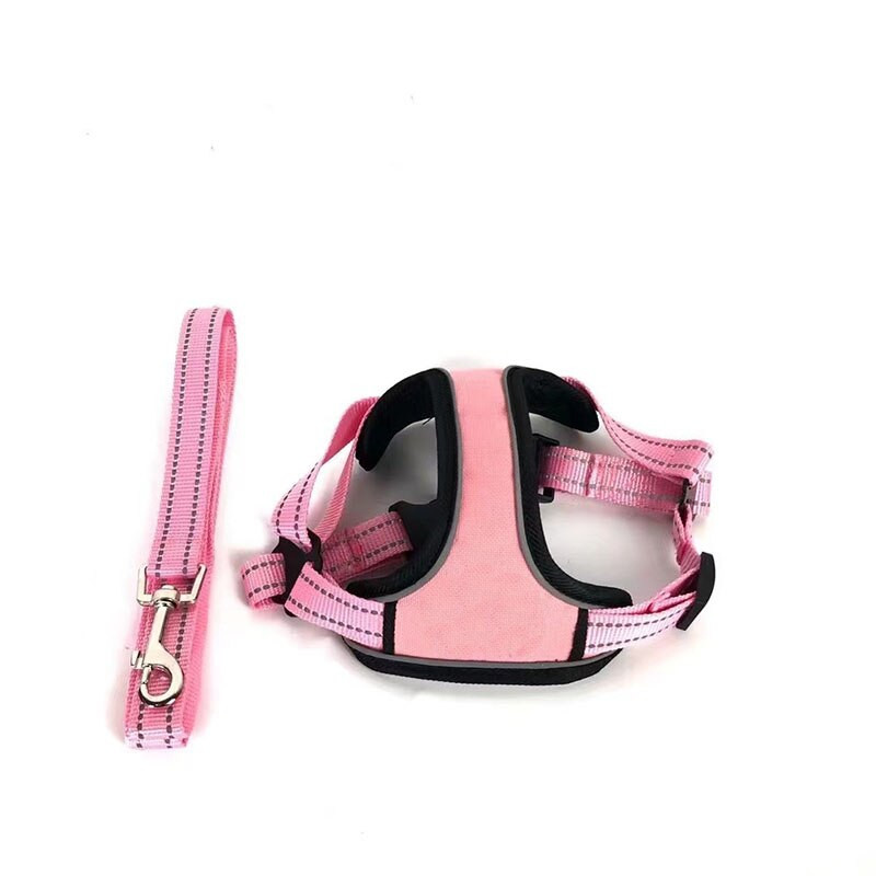 Πολυτελές ρυθμιζόμενο SL γιλέκο κατοικίδιων για εξωτερικούς χώρους Μόδα ροζ κοριτσάκι λουρί για σκύλο με σετ λουριών