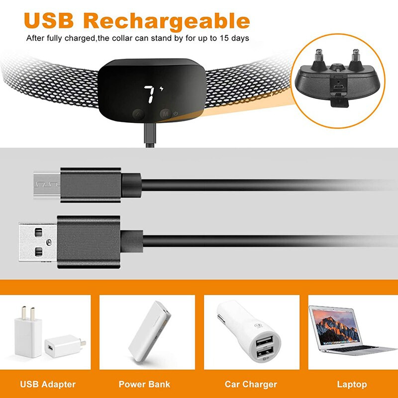 C2 automată anti lătrat pentru câini pentru animale de companie Guler reîncărcabil pentru lătrat Ip67 guler impermeabil pentru câini guler de dresaj câine