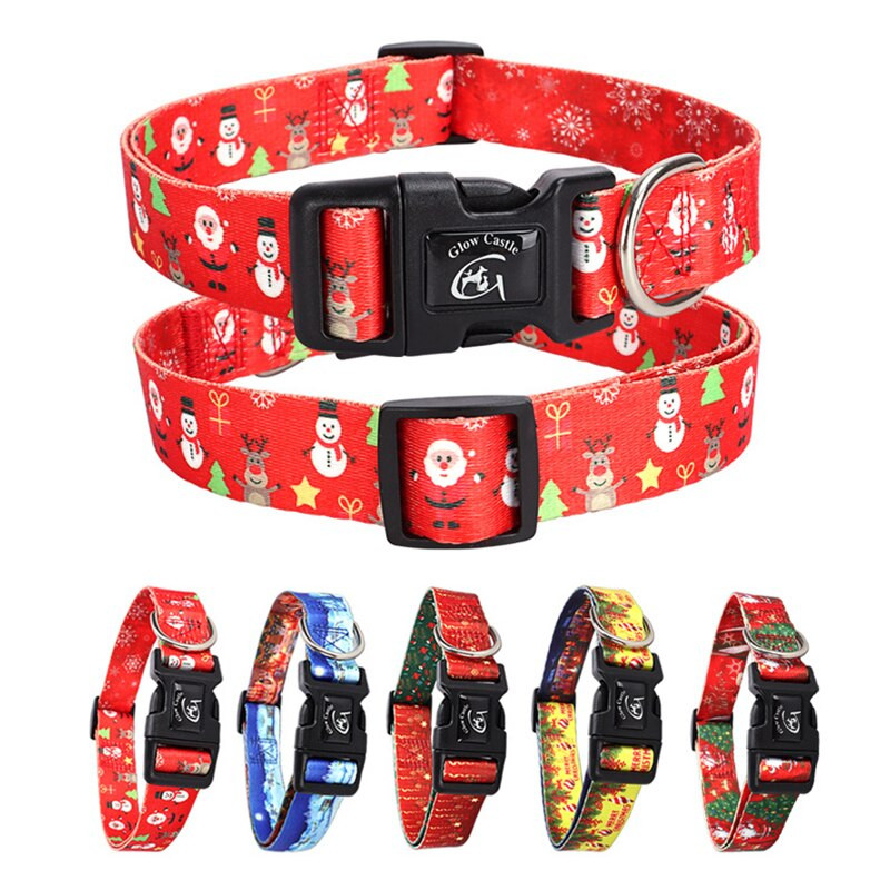 CAWAYI KENNEL Σετ Χριστουγεννιάτικων Προμηθειών Κολάρο σκύλου Χαριτωμένο κολάρο σκύλου με τόξο Τριγωνικό ρυθμιζόμενο κολάρο με επίδεσμο για διακόσμηση γάτας σκύλου