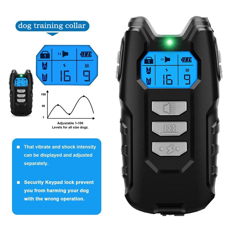1000 méteres elektromos kutyakiképző ugatásgátló nyakörv LCD kijelzővel, újratölthető távirányítóval vibrációs hang vízálló kisállat nyakörv